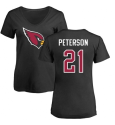 NFL Women's Nike Arizona Cardinals #21 Patrick Peterson Black Name & Number Logo T-Shirt