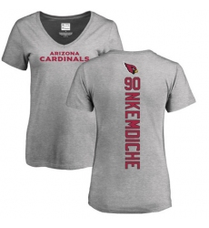 NFL Women's Nike Arizona Cardinals #90 Robert Nkemdiche Ash Backer V-Neck T-Shirt