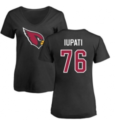 NFL Women's Nike Arizona Cardinals #76 Mike Iupati Black Name & Number Logo T-Shirt