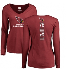 NFL Women's Nike Arizona Cardinals #76 Mike Iupati Maroon Backer Long Sleeve T-Shirt