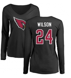 NFL Women's Nike Arizona Cardinals #24 Adrian Wilson Black Name & Number Logo Long Sleeve T-Shirt