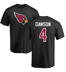 NFL Nike Arizona Cardinals #4 Phil Dawson Black Name & Number Logo T-Shirt