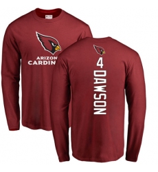 NFL Nike Arizona Cardinals #4 Phil Dawson Maroon Backer Long Sleeve T-Shirt