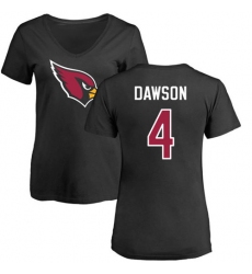 NFL Women's Nike Arizona Cardinals #4 Phil Dawson Black Name & Number Logo T-Shirt