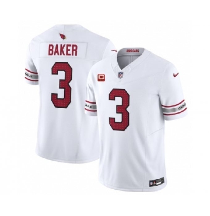 Men's Nike Arizona Cardinals #3 Budda Baker White 2023 F.U.S.E. 4-Star C Vapor Untouchable F.U.S.E. Limited Football Stitched Jersey