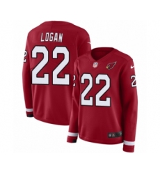 Women's Nike Arizona Cardinals #22 T. J. Logan Limited Red Therma Long Sleeve NFL Jersey