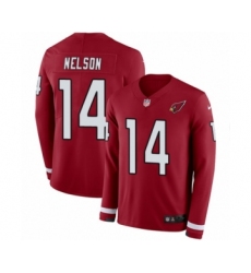 Men's Nike Arizona Cardinals #14 J.J. Nelson Limited Red Therma Long Sleeve NFL Jersey