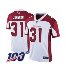 Men's Arizona Cardinals #31 David Johnson White Vapor Untouchable Limited Player 100th Season Football Jersey