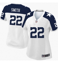 Women's Nike Dallas Cowboys #22 Emmitt Smith Game White Throwback Alternate NFL Jersey