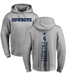 NFL Nike Dallas Cowboys #4 Dak Prescott Ash Backer Pullover Hoodie