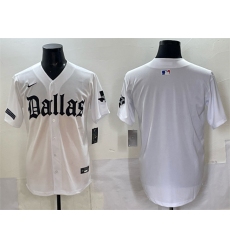 Men's Dallas Cowboys Blank White 'Gothic Lone Star Edition' Limited Stitched Baseball Jersey