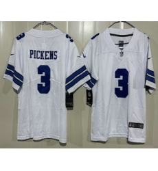 Youth Dallas Cowboys #3 George Pickens Limited White Vapor Jersey