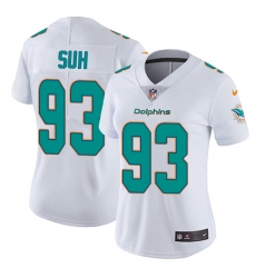 Women's Nike Miami Dolphins #93 Ndamukong Suh Elite White NFL Jersey