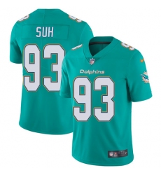 Youth Nike Miami Dolphins #93 Ndamukong Suh Elite Aqua Green Team Color NFL Jersey