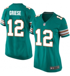 Women's Nike Miami Dolphins #12 Bob Griese Game Aqua Green Alternate NFL Jersey