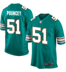 Men's Nike Miami Dolphins #51 Mike Pouncey Game Aqua Green Alternate NFL Jersey