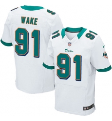 Men's Nike Miami Dolphins #91 Cameron Wake Elite White NFL Jersey