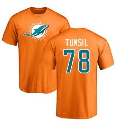 NFL Nike Miami Dolphins #78 Laremy Tunsil Orange Name & Number Logo T-Shirt