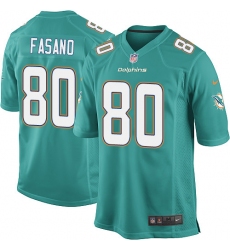 Men's Nike Miami Dolphins #80 Anthony Fasano Game Aqua Green Team Color NFL Jersey