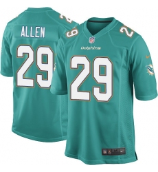 Men's Nike Miami Dolphins #29 Nate Allen Game Aqua Green Team Color NFL Jersey