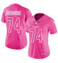Women's Nike Miami Dolphins #74 Jermon Bushrod Limited Pink Rush Fashion NFL Jersey