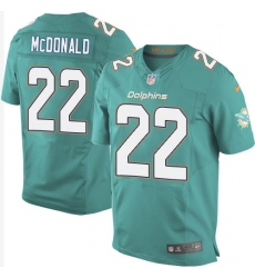 Men's Nike Miami Dolphins #22 T.J. McDonald Elite Aqua Green Team Color NFL Jersey