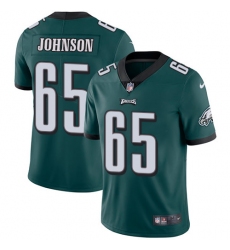 Men's Nike Philadelphia Eagles #65 Lane Johnson Midnight Green Team Color Vapor Untouchable Limited Player NFL Jersey