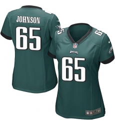 Women's Nike Philadelphia Eagles #65 Lane Johnson Game Midnight Green Team Color NFL Jersey