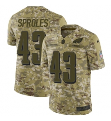 Youth Nike Philadelphia Eagles #43 Darren Sproles Limited Camo 2018 Salute to Service NFL Jersey