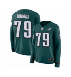 Women's Nike Philadelphia Eagles #79 Brandon Brooks Limited Green Therma Long Sleeve NFL Jersey