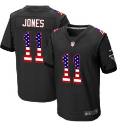 Men's Nike Atlanta Falcons #11 Julio Jones Elite Black Alternate USA Flag Fashion NFL Jersey