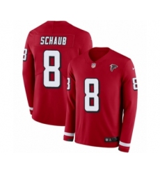 Men's Nike Atlanta Falcons #8 Matt Schaub Limited Red Therma Long Sleeve NFL Jersey