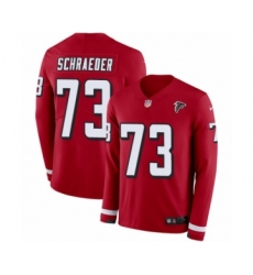 Youth Nike Atlanta Falcons #73 Ryan Schraeder Limited Red Therma Long Sleeve NFL Jersey