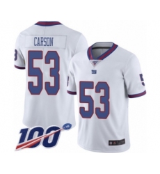 Men's New York Giants #53 Harry Carson Limited White Rush Vapor Untouchable 100th Season Football Jersey