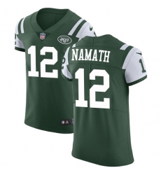 Men's Nike New York Jets #12 Joe Namath Elite Green Team Color NFL Jersey