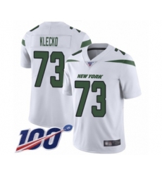 Men's New York Jets #73 Joe Klecko White Vapor Untouchable Limited Player 100th Season Football Jersey