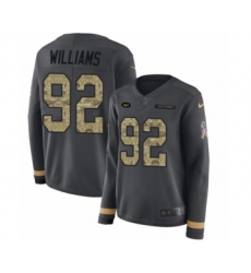 Women's Nike New York Jets #92 Leonard Williams Limited Black Salute to Service Therma Long Sleeve NFL Jersey