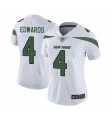 Women's New York Jets #4 Lac Edwards White Vapor Untouchable Limited Player Football Jersey