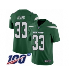 Men's New York Jets #33 Jamal Adams Green Team Color Vapor Untouchable Limited Player 100th Season Football Jersey