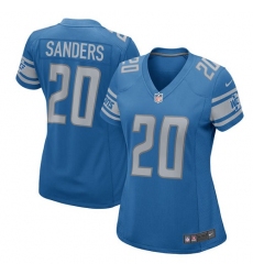Women's Nike Detroit Lions #20 Barry Sanders Game Light Blue Team Color NFL Jersey