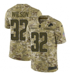Youth Nike Detroit Lions #32 Tavon Wilson Limited Camo 2018 Salute to Service NFL Jersey
