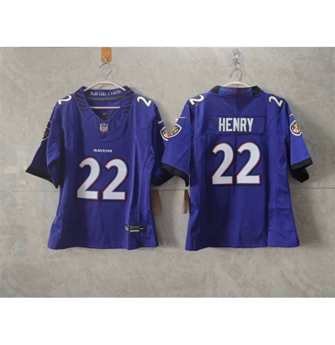 Women's Baltimore Ravens #22 Derrick Henry Black F.U.S.E. Vapor Football Jersey(Run Small)