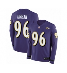 Men's Nike Baltimore Ravens #96 Brent Urban Limited Purple Therma Long Sleeve NFL Jersey
