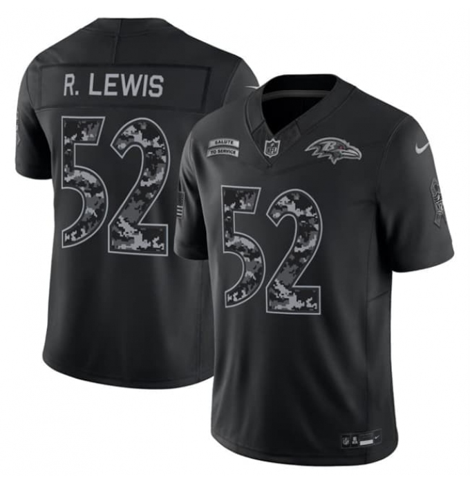 Men's Baltimore Ravens #52 Ray Lewis Black F.U.S.E. 2026 Salute to Service Limited Football Stitched Jersey