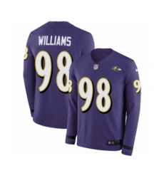 Youth Nike Baltimore Ravens #98 Brandon Williams Limited Purple Therma Long Sleeve NFL Jersey