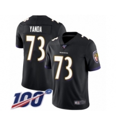 Men's Baltimore Ravens #73 Marshal Yanda Black Alternate Vapor Untouchable Limited Player 100th Season Football Jersey