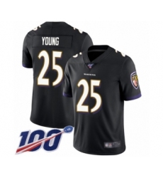 Men's Baltimore Ravens #25 Tavon Young Black Alternate Vapor Untouchable Limited Player 100th Season Football Jersey