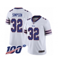 Men's Buffalo Bills #32 O. J. Simpson White Vapor Untouchable Limited Player 100th Season Football Jersey