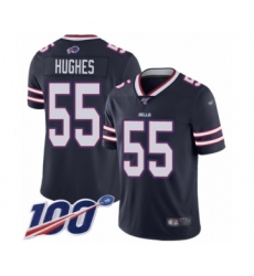Youth Buffalo Bills #55 Jerry Hughes Limited Navy Blue Inverted Legend 100th Season Football Jersey