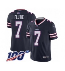 Men's Buffalo Bills #7 Doug Flutie Limited Navy Blue Inverted Legend 100th Season Football Jersey